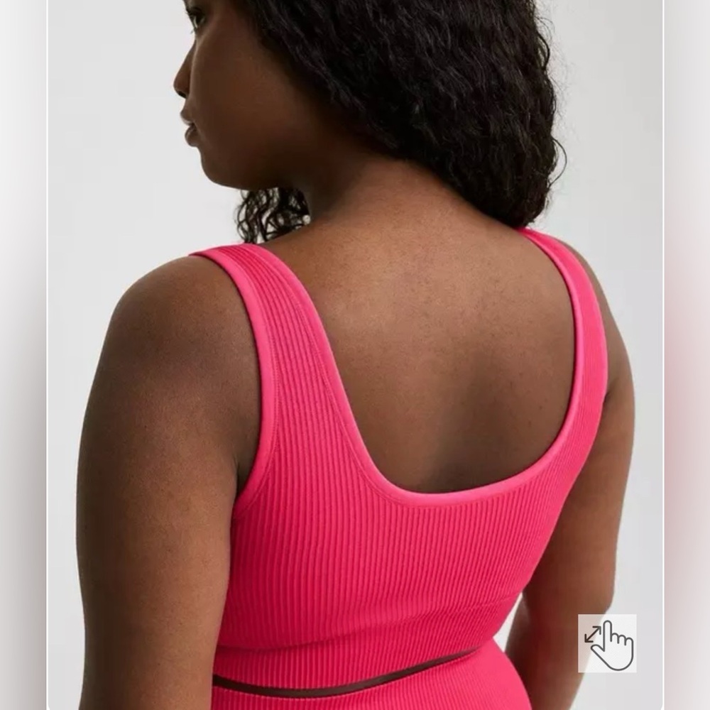 Torrid Lightly Lined Seamless Ribbed Scoop Bralette Pink Peacock Sz 4 - Picture 4 of 8